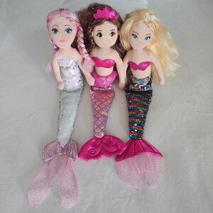 3 Plush Mermaid Dolls